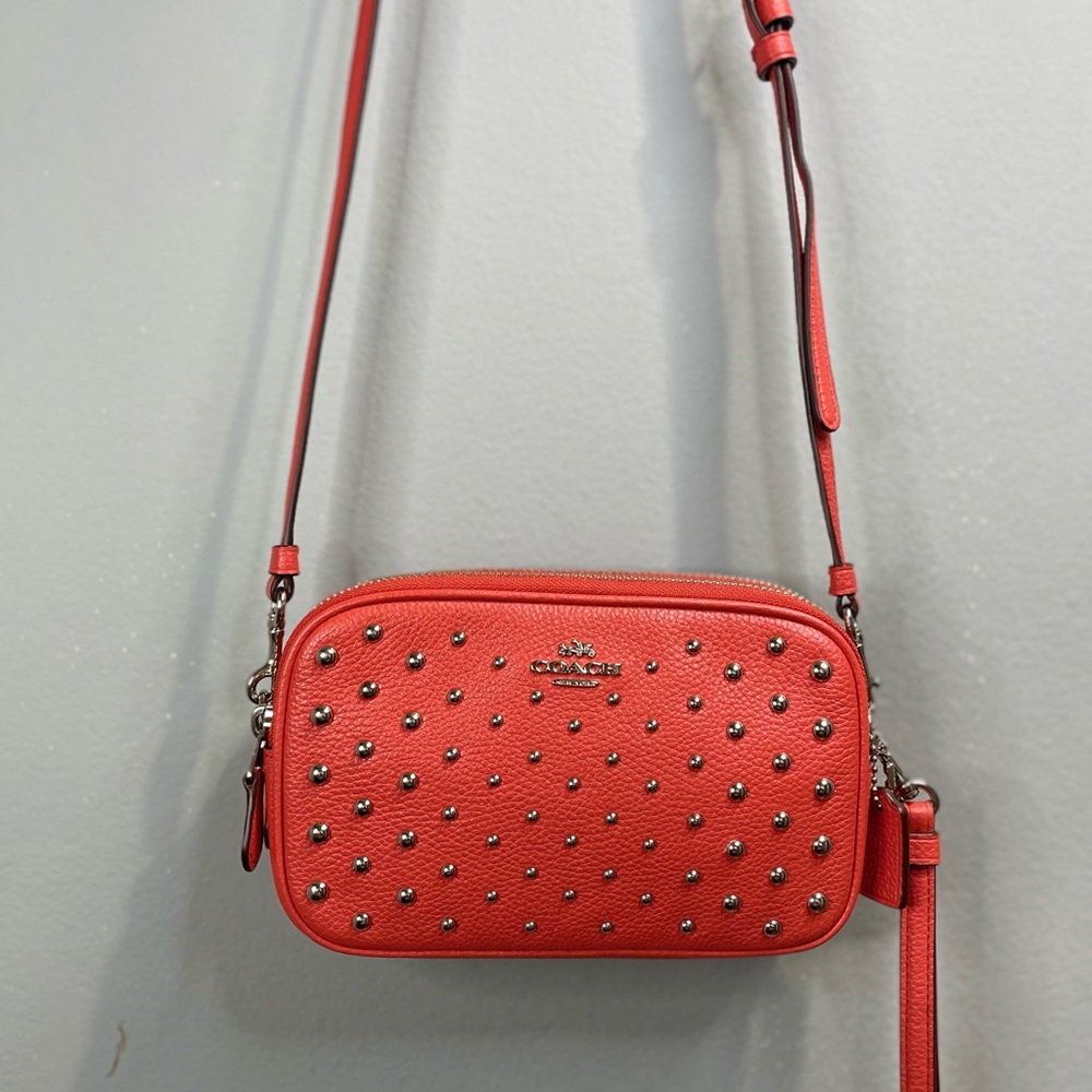 Coach Red Studded Crossbody Bag - Picture 3 of 10